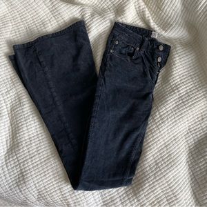 Free People Black Corduroy Bell Bottom Pants